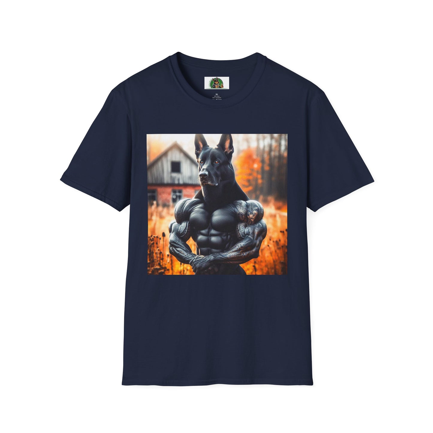 Muscle German Shepherd T-Shirt T-Shirt Printify Navy S