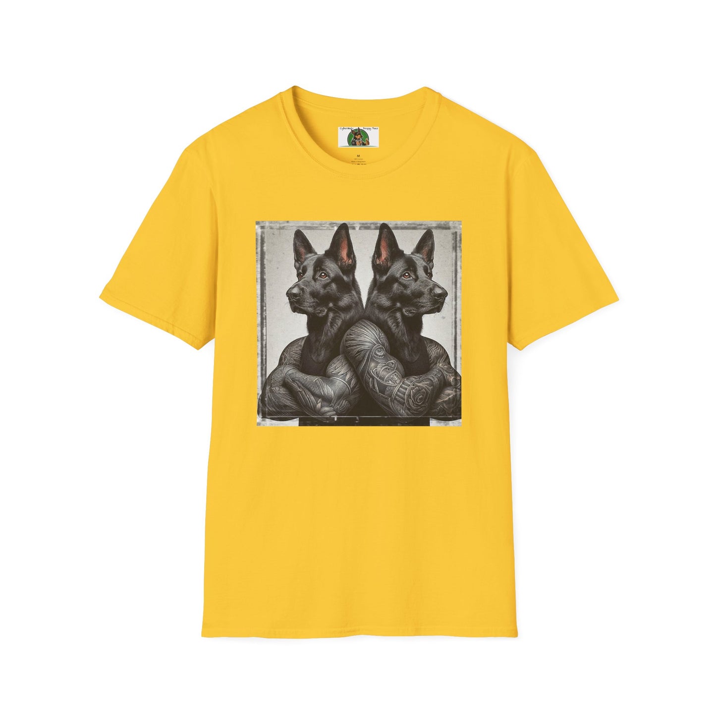 Muscle Twins Black German Shepherds Unisex Softstyle T-Shirt T-Shirt Printify S Daisy