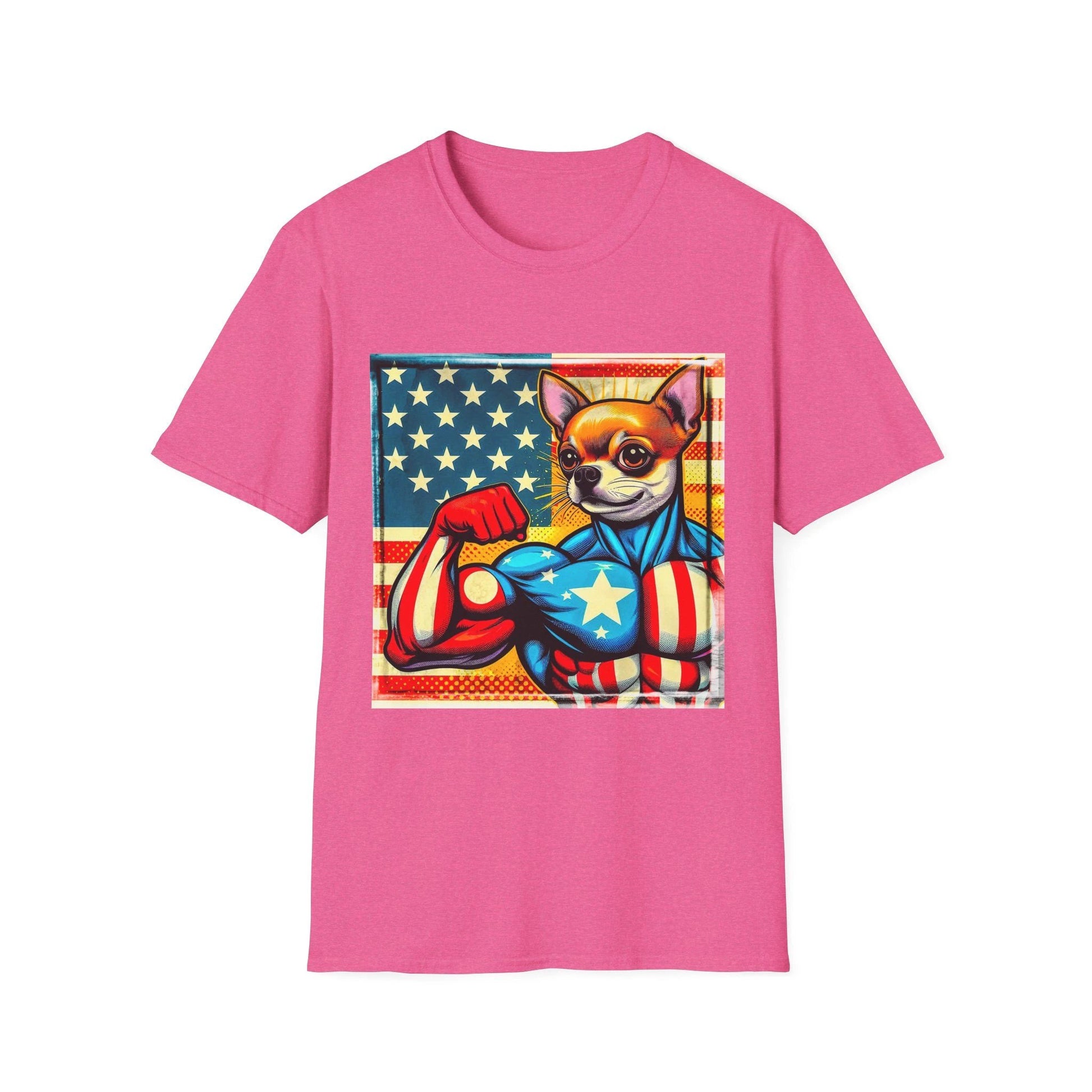 Chihuahua American Tough Guy T Shirt For Men Women Cute Small Dog Breed Tee Gift For Dog Lovers T-Shirt Printify S Heather Heliconia