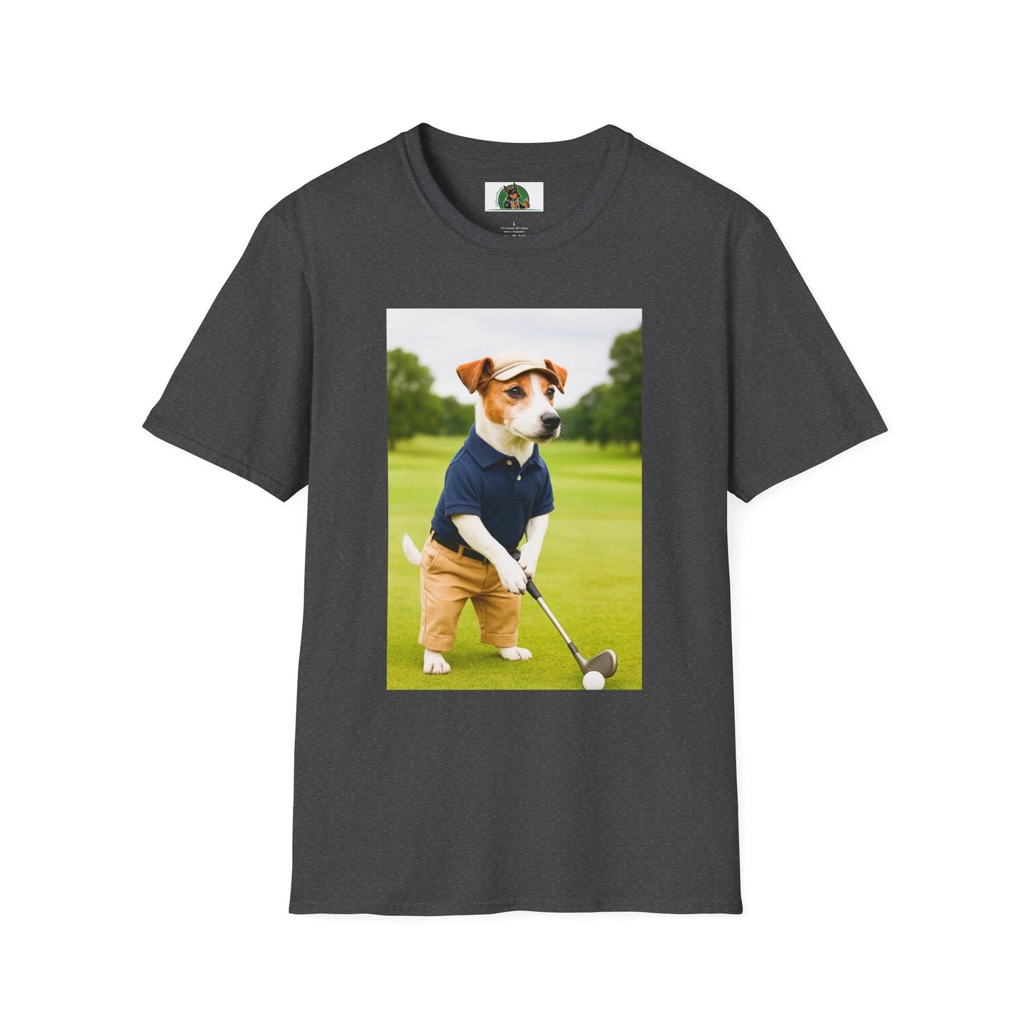 Jack Russell Golf Tee — Sports Dog T-Shirt T-Shirt Printify Dark Heather S