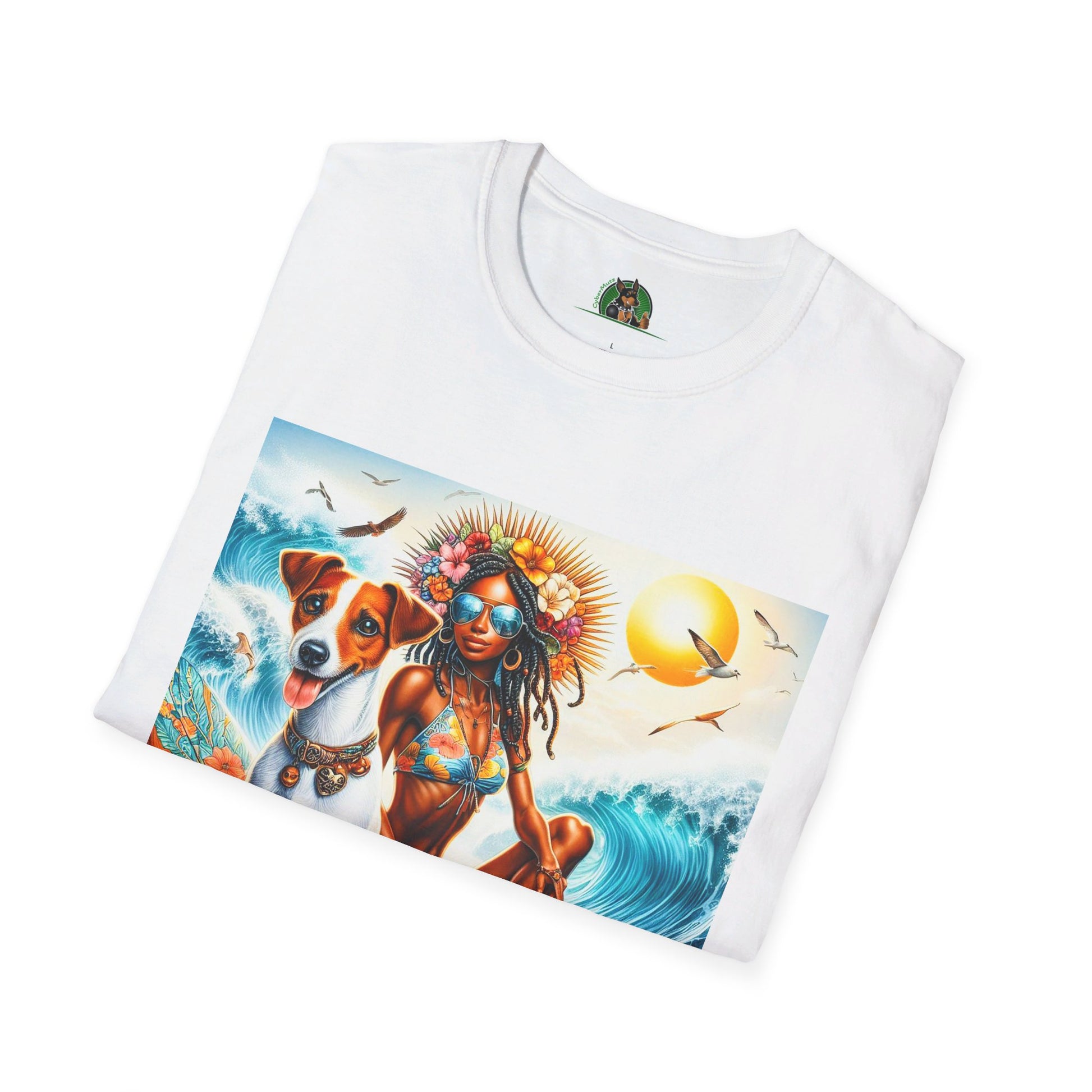 Jack Russell Surfer Girl T-Shirt Printify   