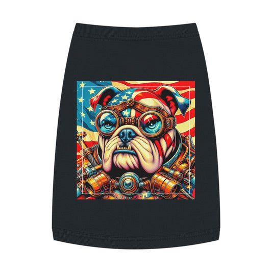 Pet Tank Top Bulldog American steampunk t shirt Pets Printify M Black
