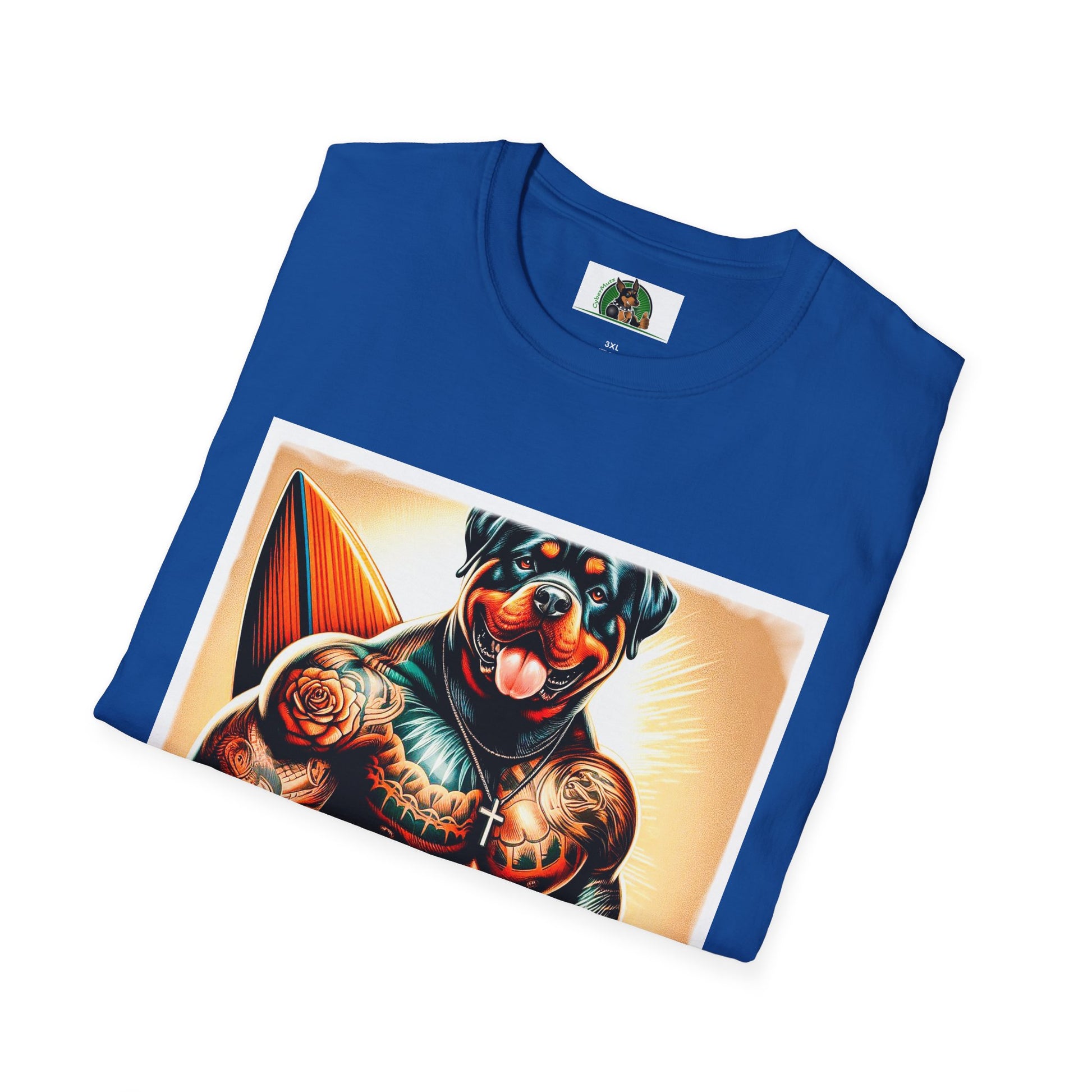 Rottweiler muscles surfer T-Shirt Printify