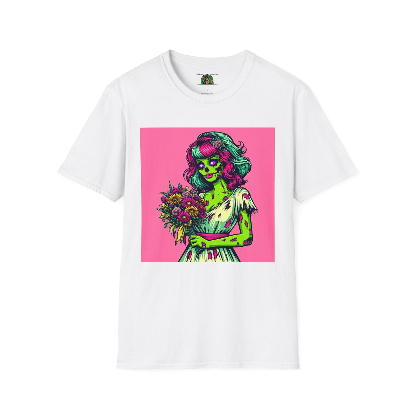 Wacky Zombie Pin Up Girl T-Shirt Printify White S 