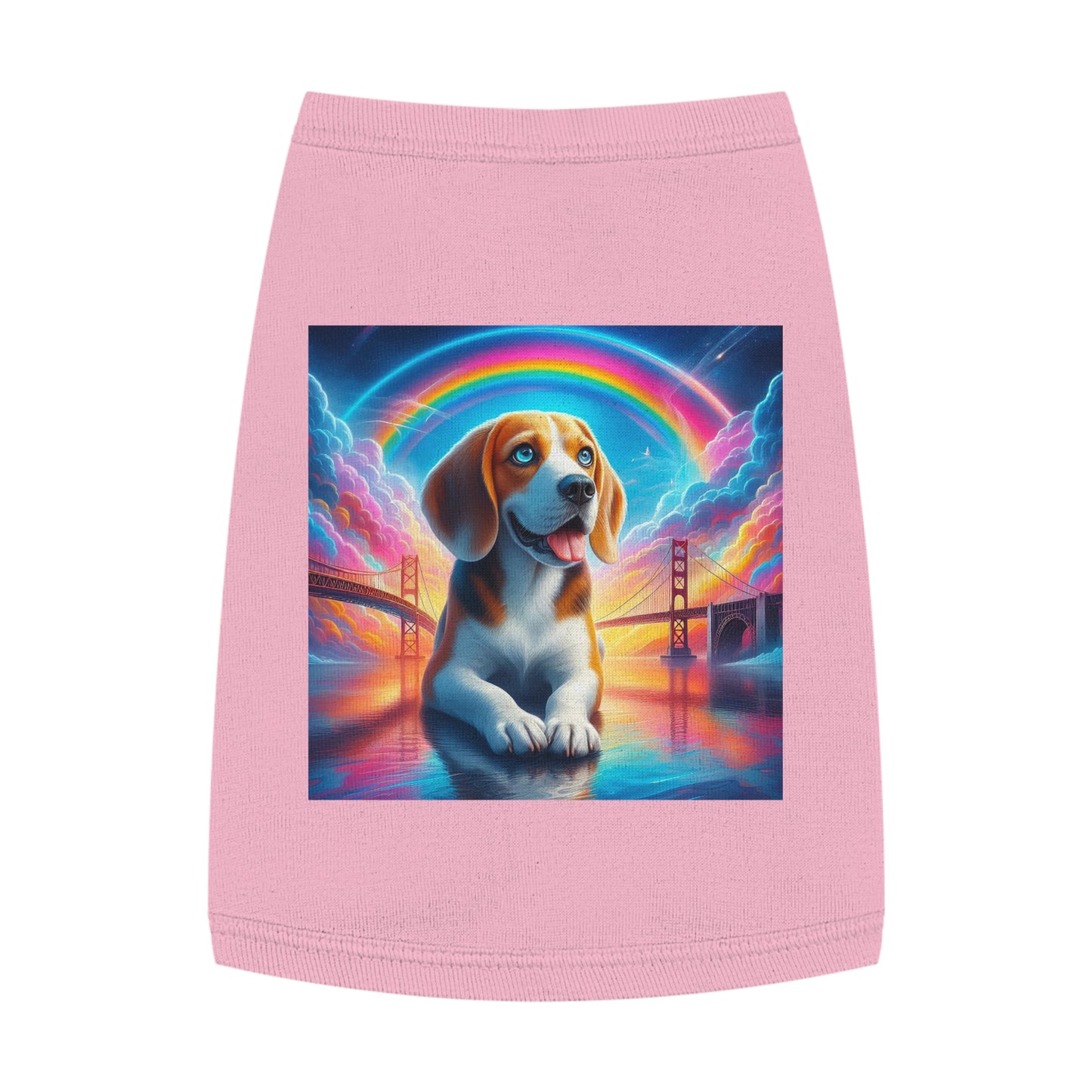 Pet Tank Top Beagle Angel Rainbow Bridge Pets Printify M Pink 