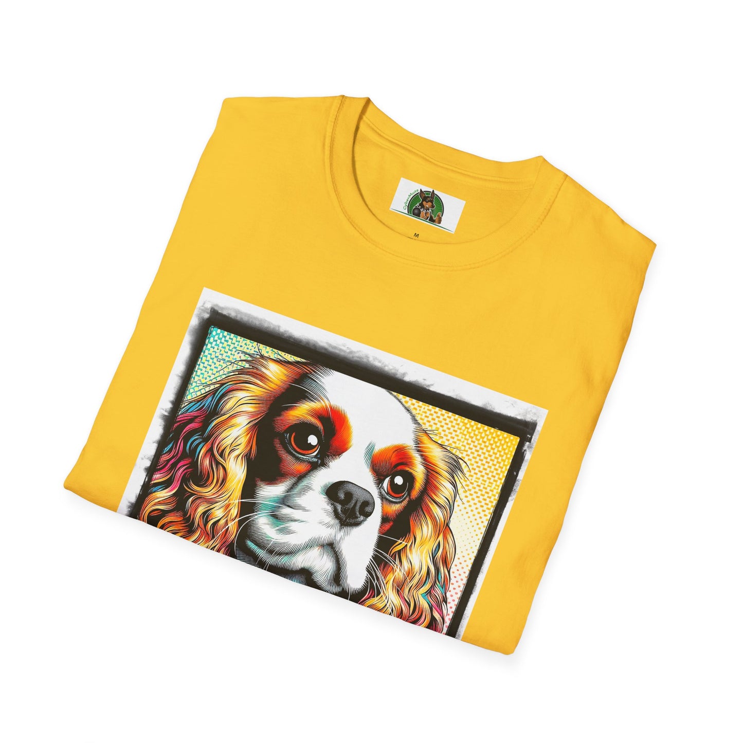 Cavalier King Charles Spaniel Dog Wearing Heart Collar TShirt