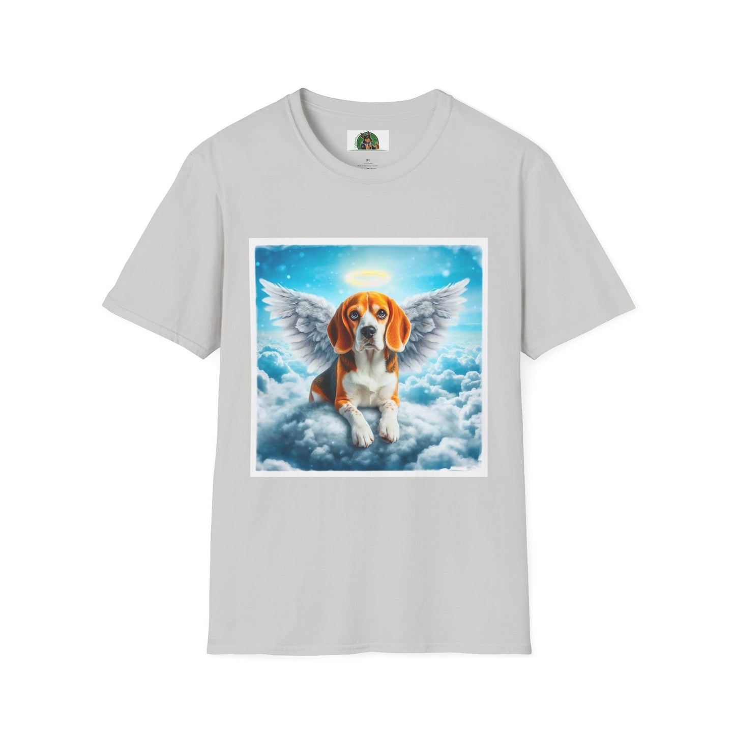 Beagle Angel in Cloud T-Shirt Printify S Ice Grey 