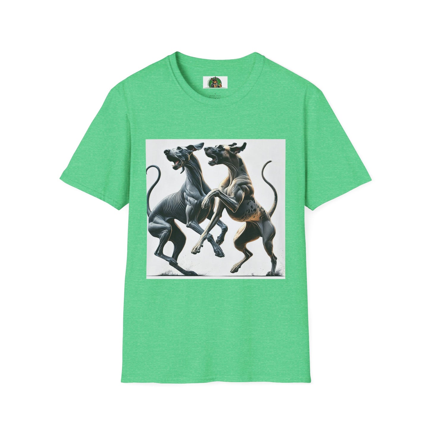 Dancing Great Danes T-Shirt T-Shirt Printify S Heather Irish Green