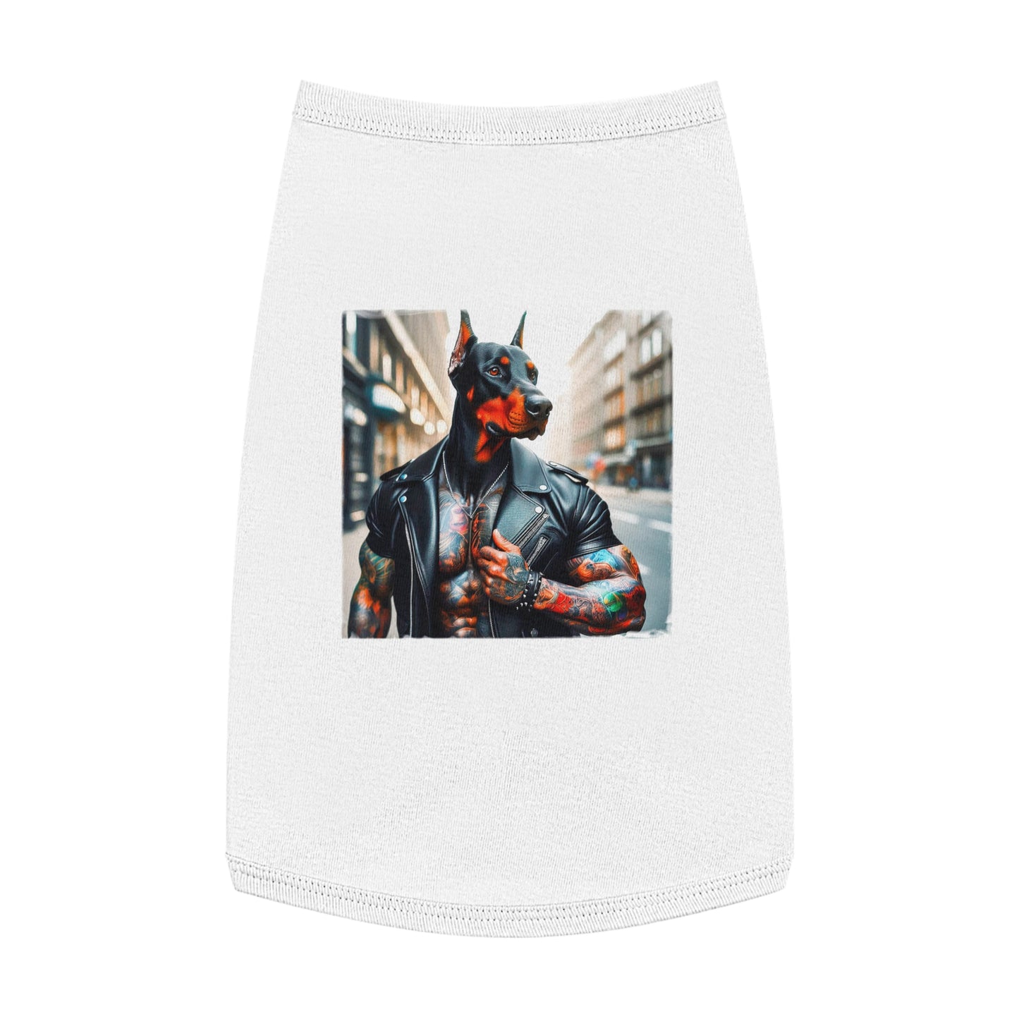 Pet Tank Top Doberman tough dude t shirt Pets Printify L White