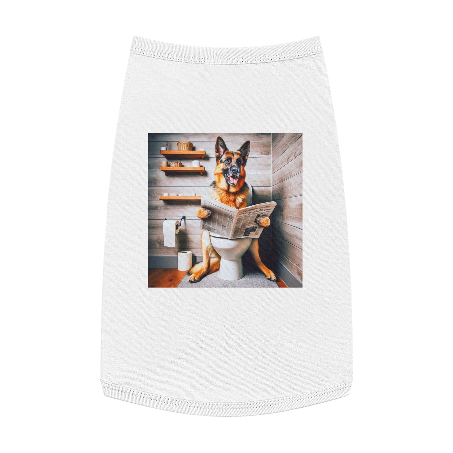 German Shepherd bathroom shirt Pets Printify L White