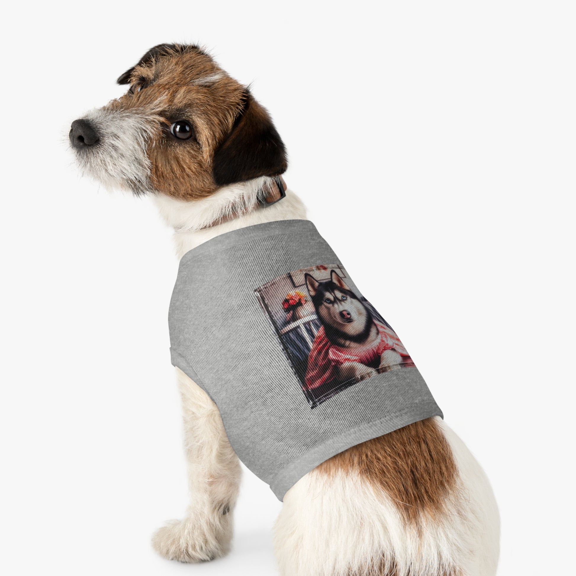 Pet Tank Top Husky pretty pink dress Pets Printify