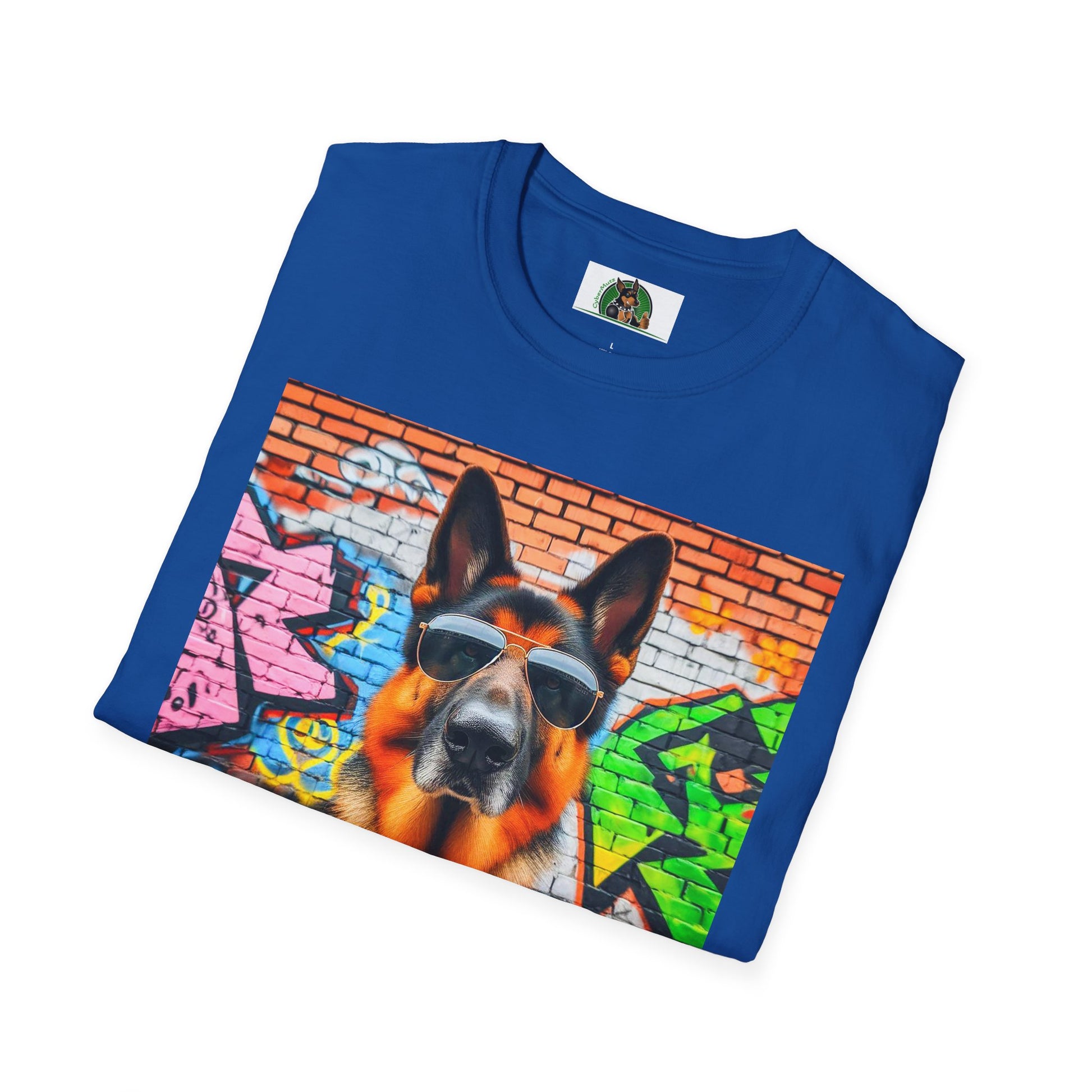 German Shepherd graffiti wall T-Shirt Printify