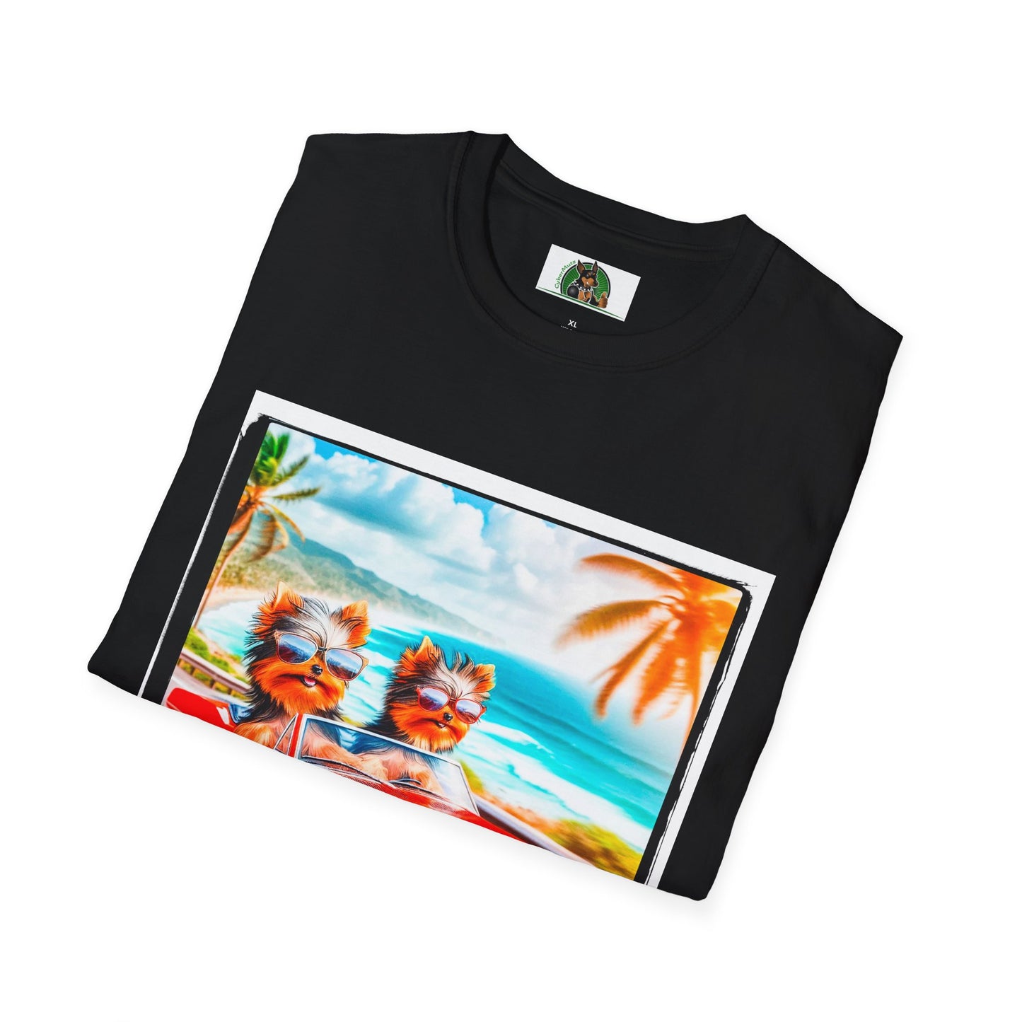 Yorkie beach cruising shirt T-Shirt Printify