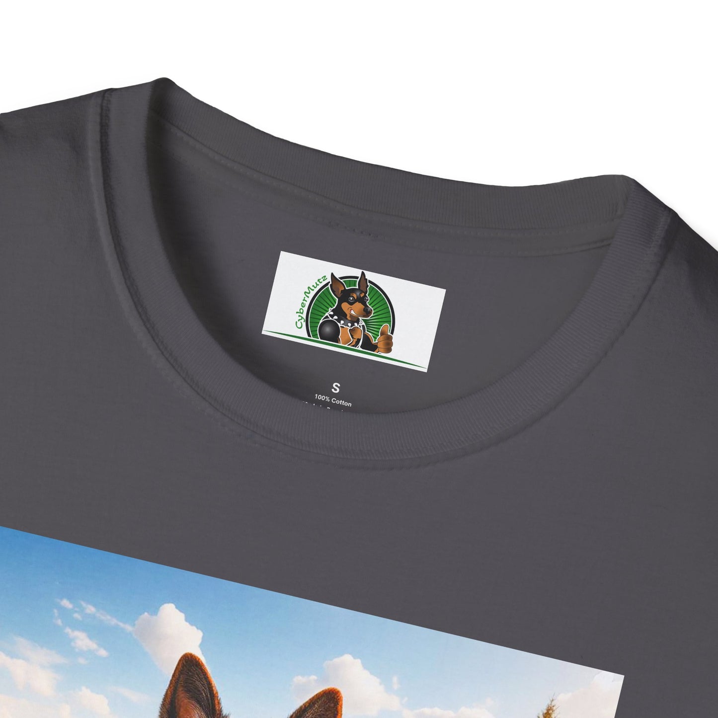 German Shepherd taking photos shirt T-Shirt Printify