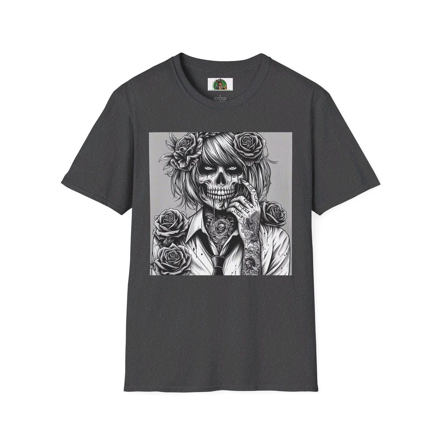 Zombie Girl T-Shirt Printify S Dark Heather 