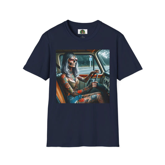 Zombie Girl T-Shirt Printify S Navy 