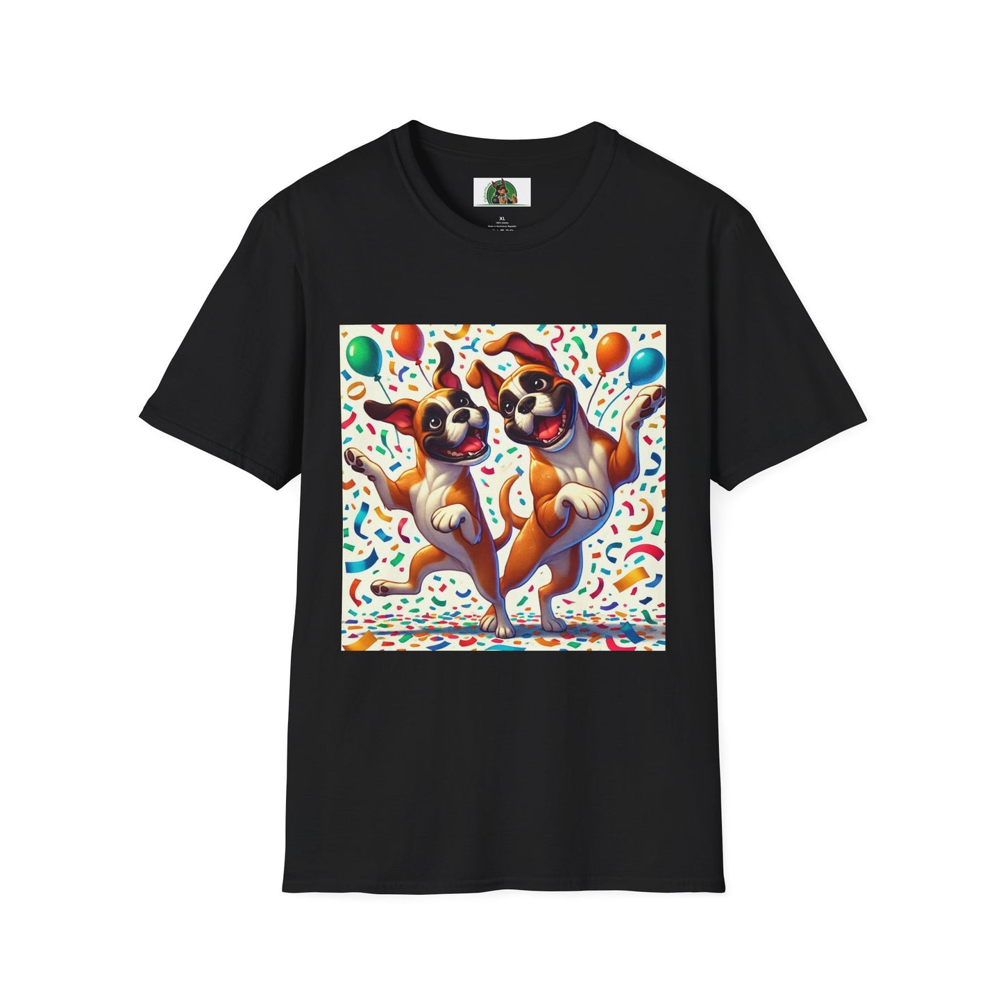 Boxer Dancing Dog T-Shirt - Fun and Playful Unisex Tee T-Shirt Printify XS Black