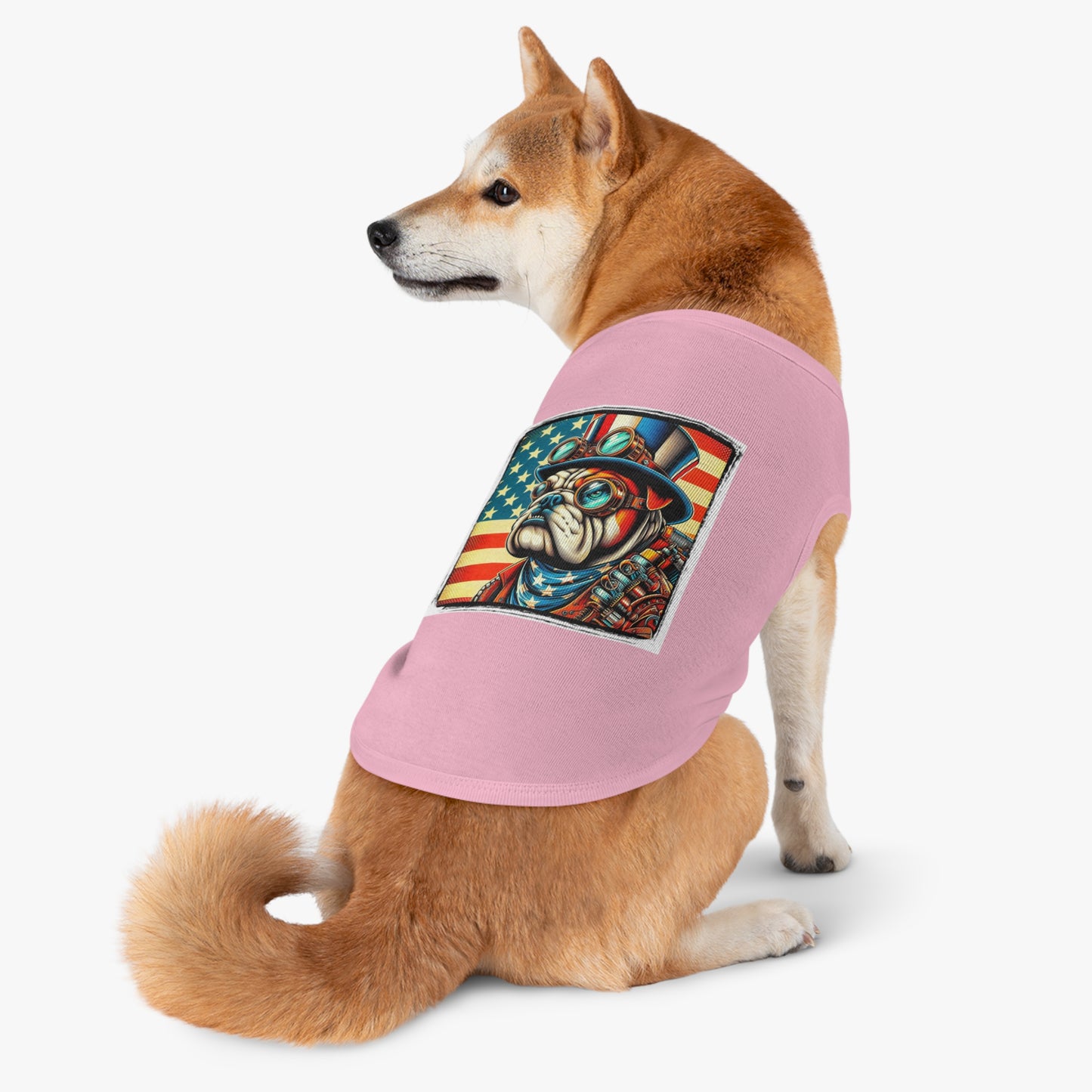 Pet Tank Top Bulldog American steampunk