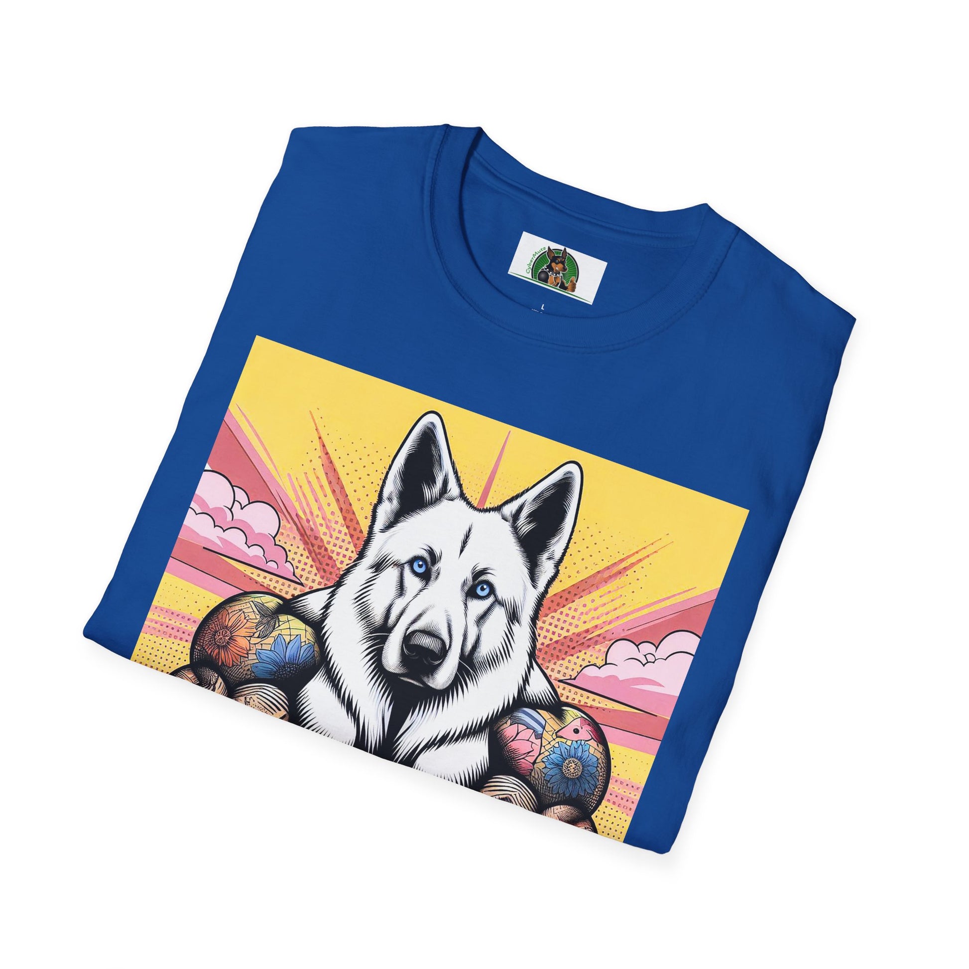 German Shepherd arms and flexing shirt T-Shirt Printify