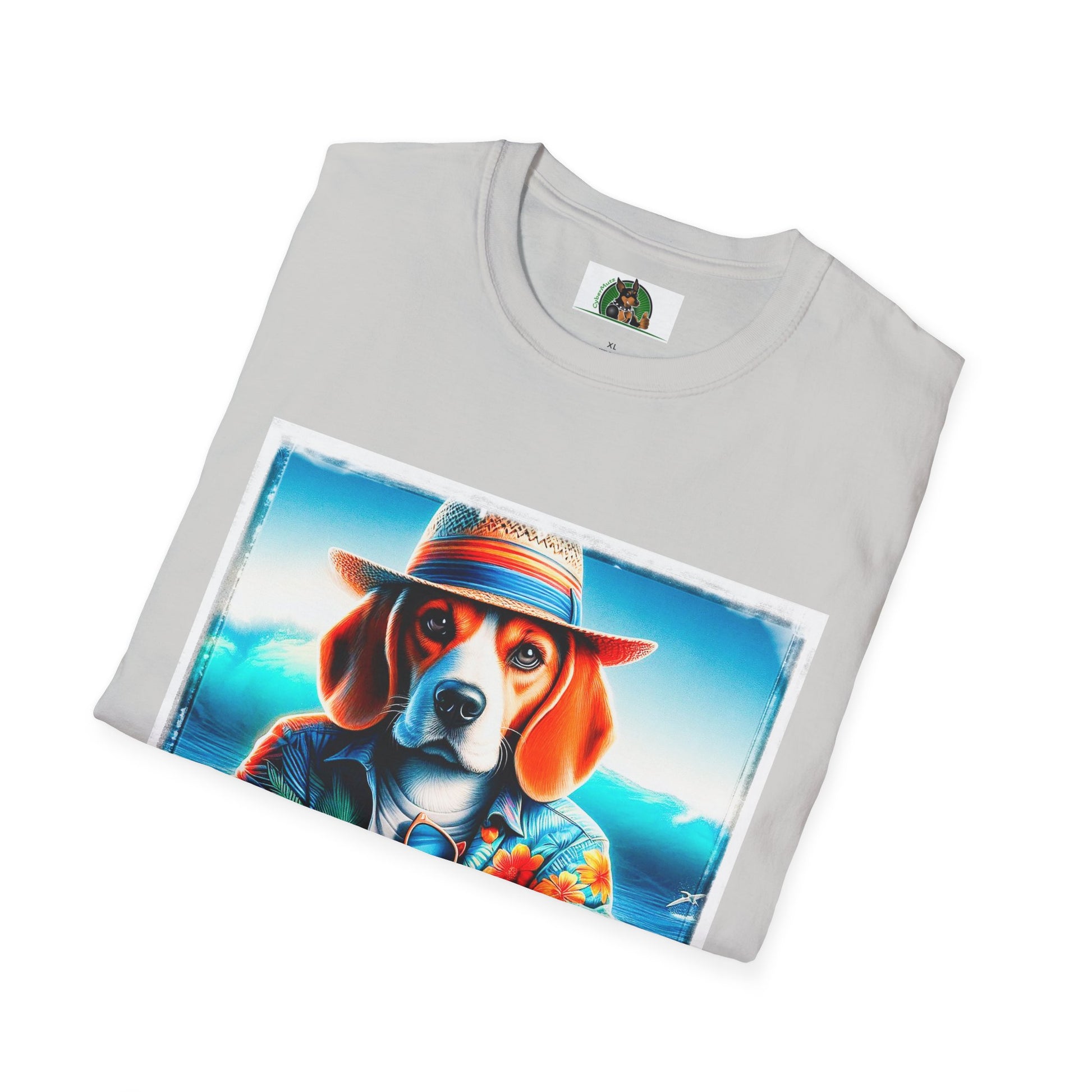 Beagle Wearing Summer Shirt And Hat T-Shirt Printify   