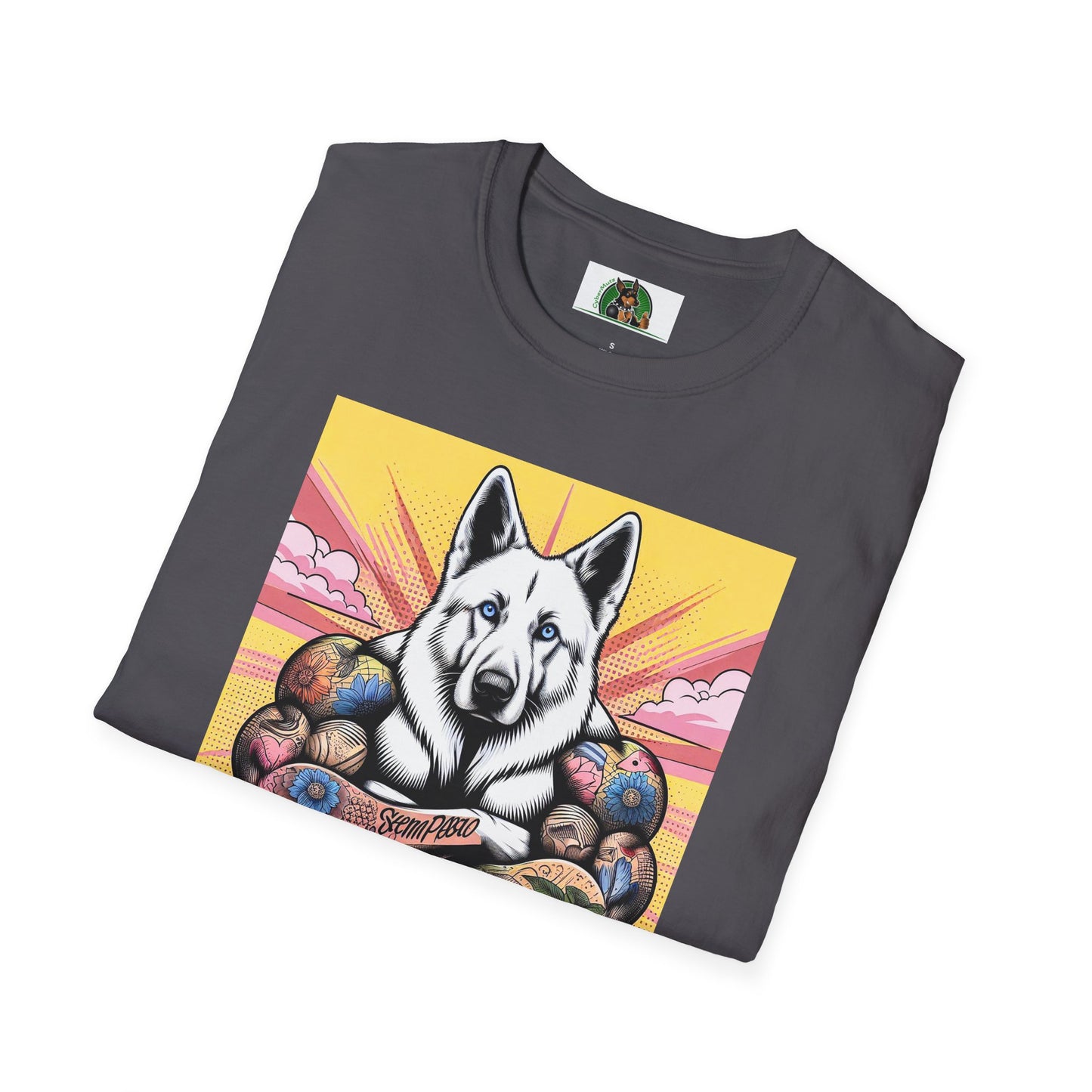 German Shepherd arms and flexing shirt T-Shirt Printify