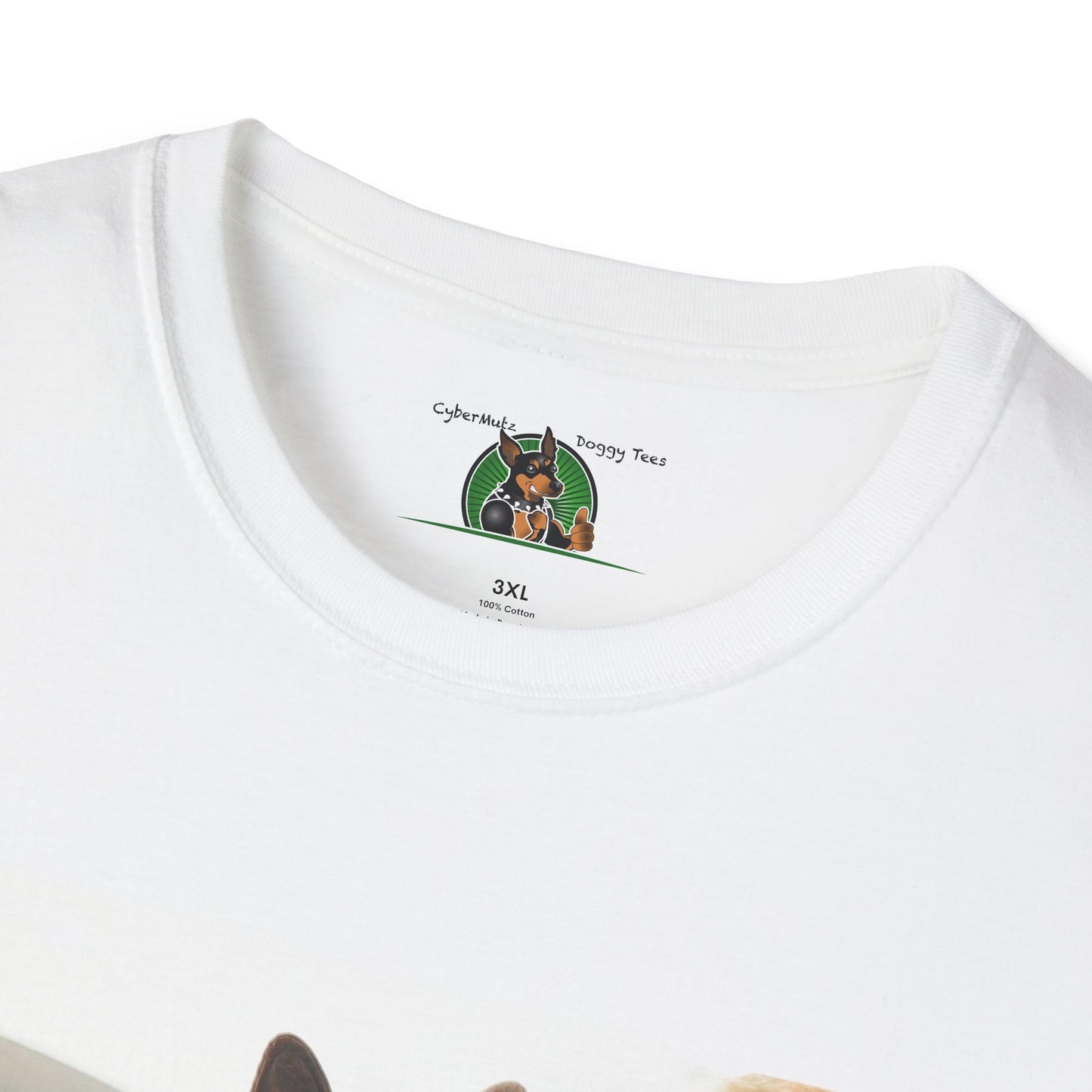 German Shepherd Dog Road Biking! Unisex Softstyle T-Shirt T-Shirt Printify