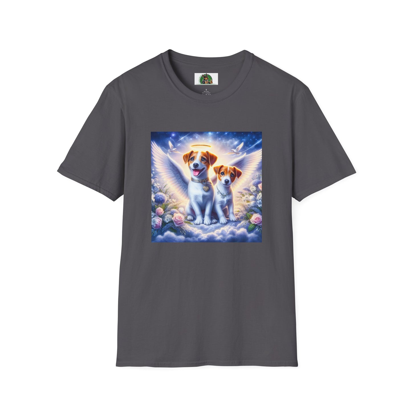 Jack Russell Puppy Angels T-Shirt Printify S Charcoal