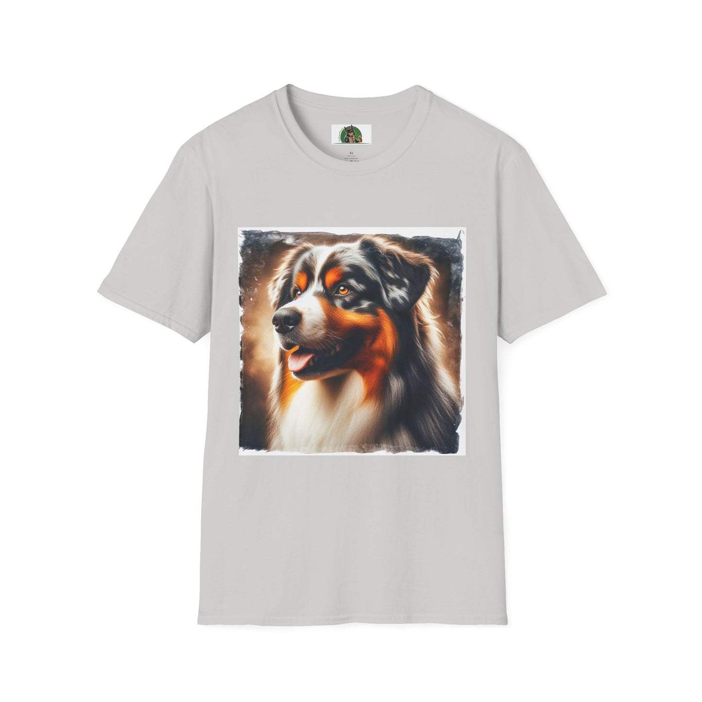 Australian Shepherd Profile Pic T-Shirt Printify S Ice Grey