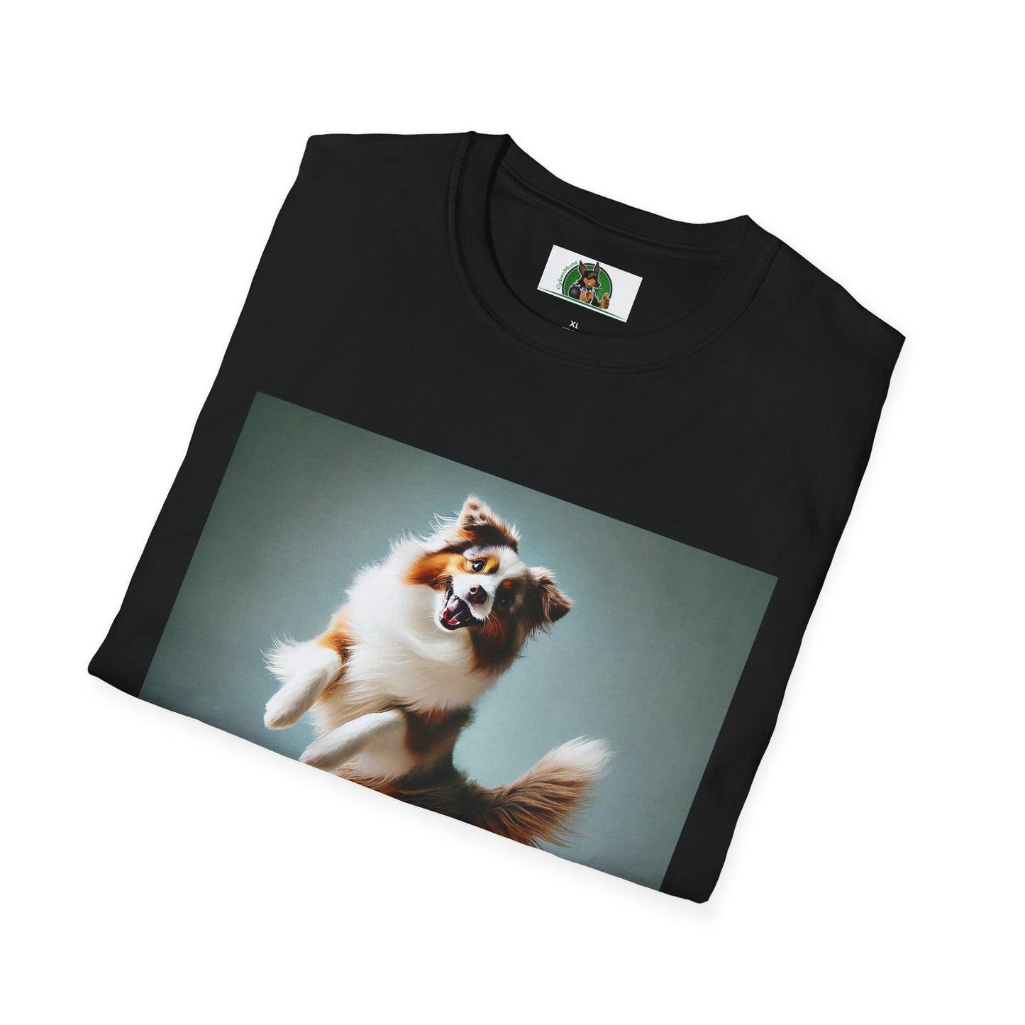 Dog Lover T-Shirt - Dancing Dog Australian Shepherd T-Shirt Printify