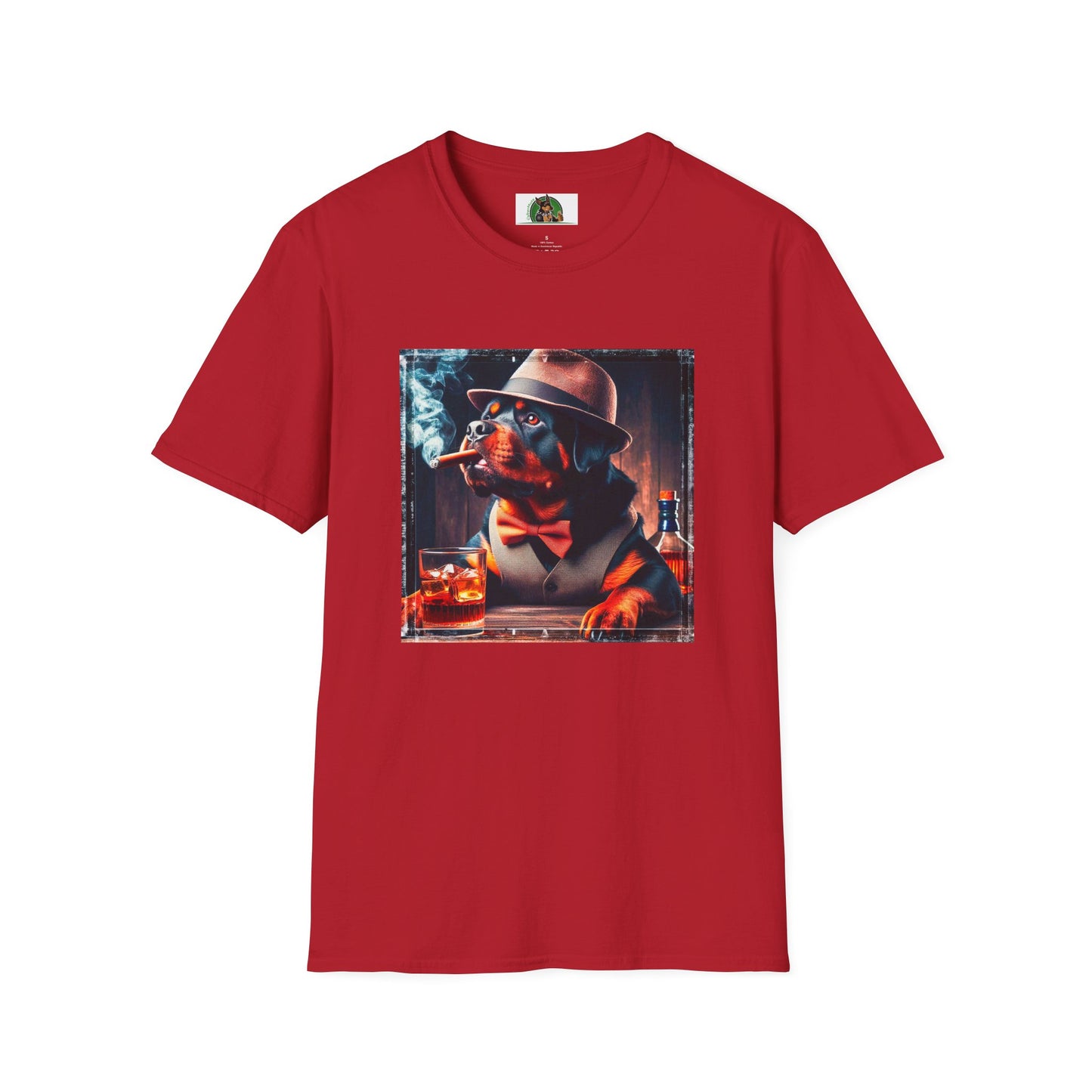 Rottweiler smoking a cigar shirt T-Shirt Printify S Cherry Red