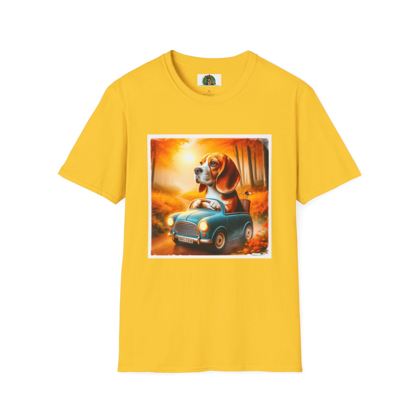 Wacky Beagle Dog Driving Tiny Car T-Shirt Printify S Daisy 