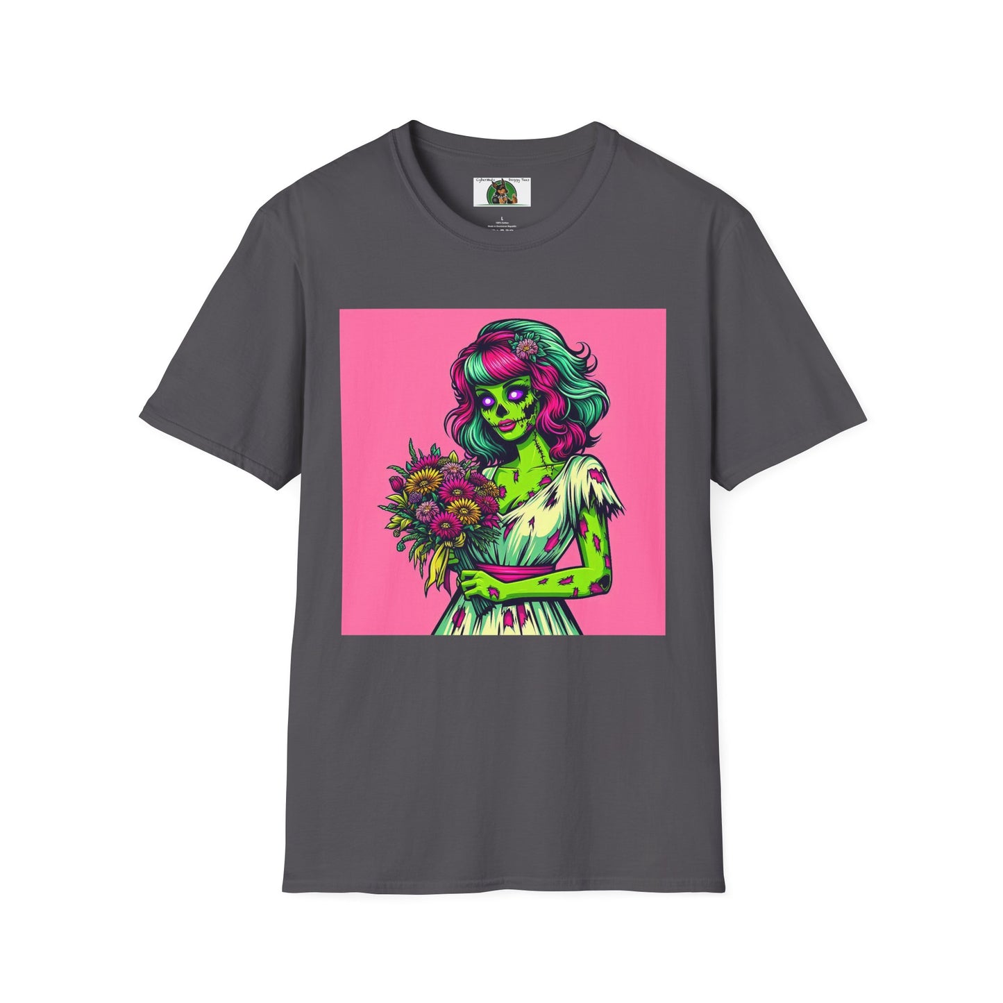 Wacky Zombie Pin Up Girl T-Shirt Printify Charcoal S 