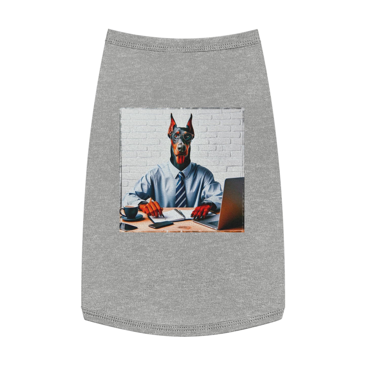 Pet Tank Top Doberman working man t shirt Pets Printify L Heather