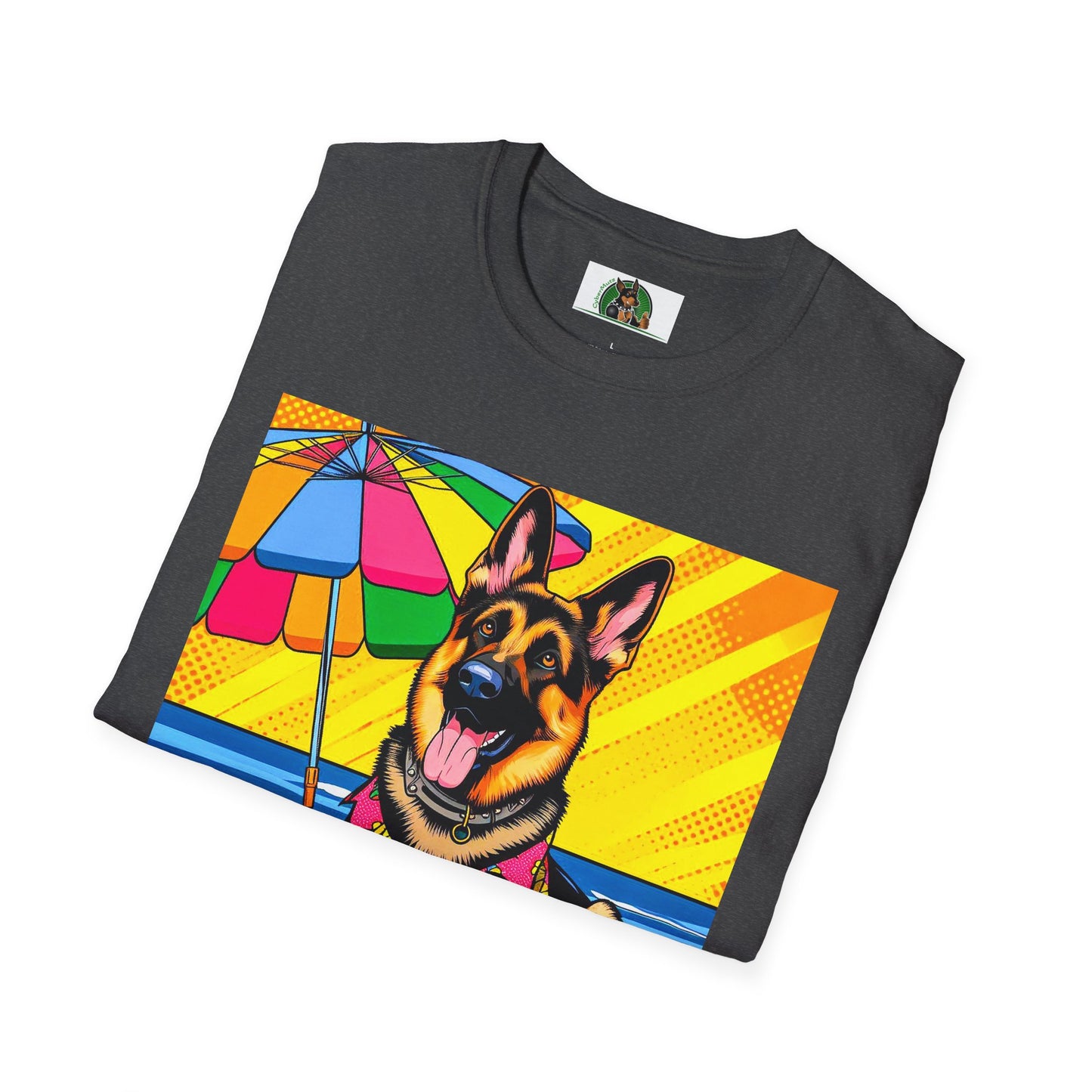 German Shepherd beach day T-Shirt Printify