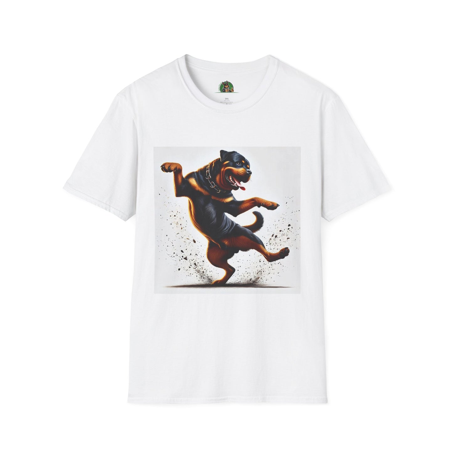 Dancing Rottweiler T-Shirt for Dog Lovers T-Shirt Printify XS White