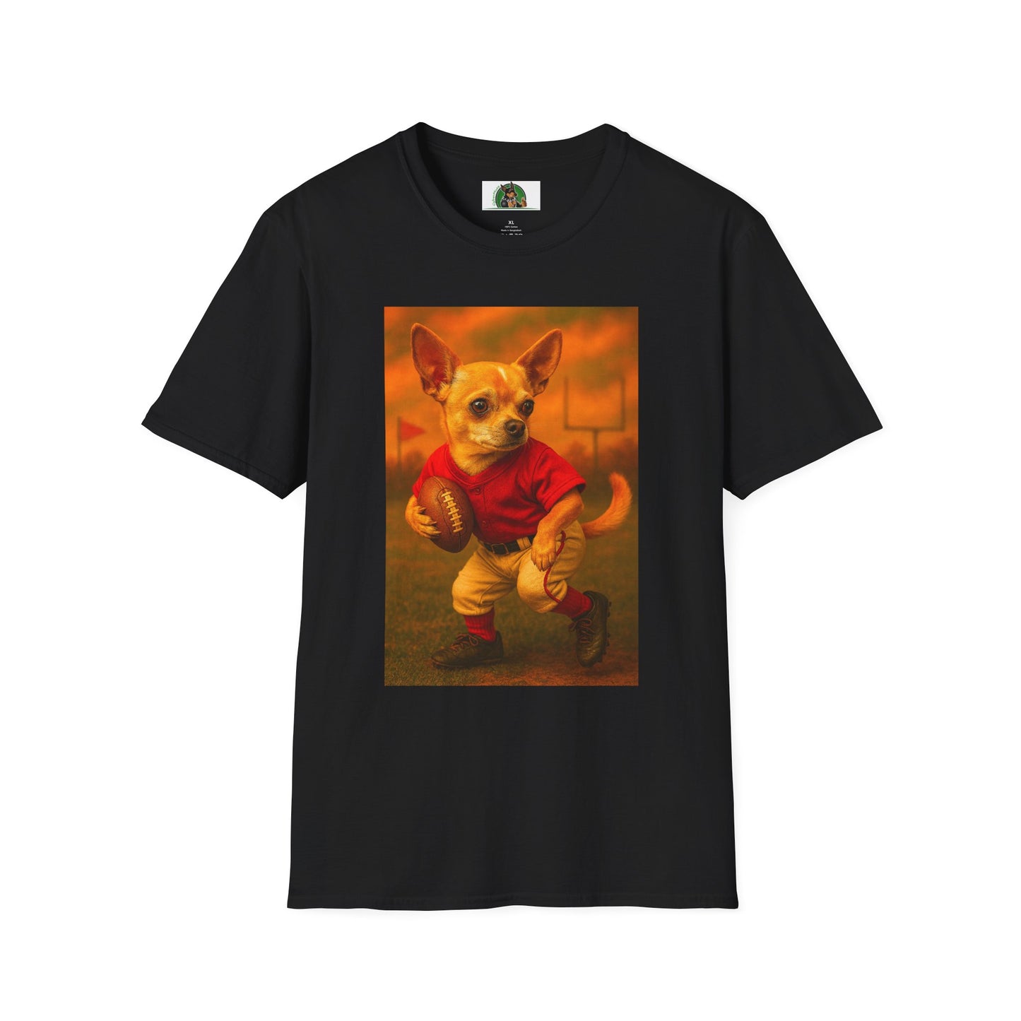 Chihuahua Football T-Shirt Sports T-Shirt Printify Black XS