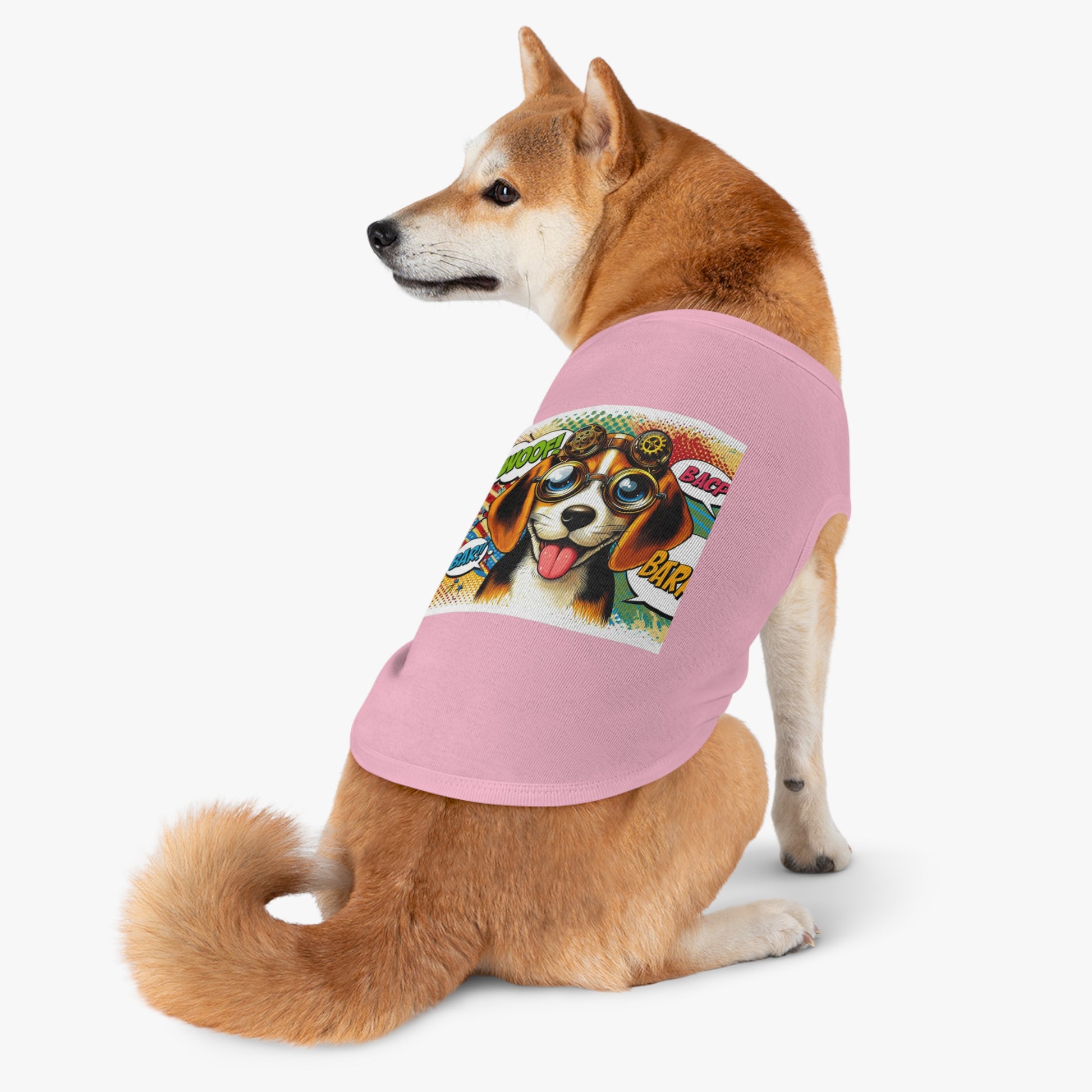 Pet Tank Top Wacky Beagle Steampunk Pop Art Dog Pets Printify   