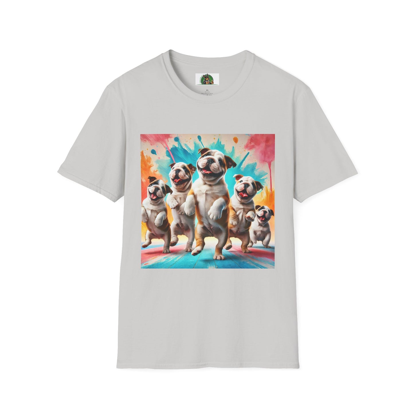 Bulldog Dancing T-Shirt T-Shirt Printify S Ice Grey