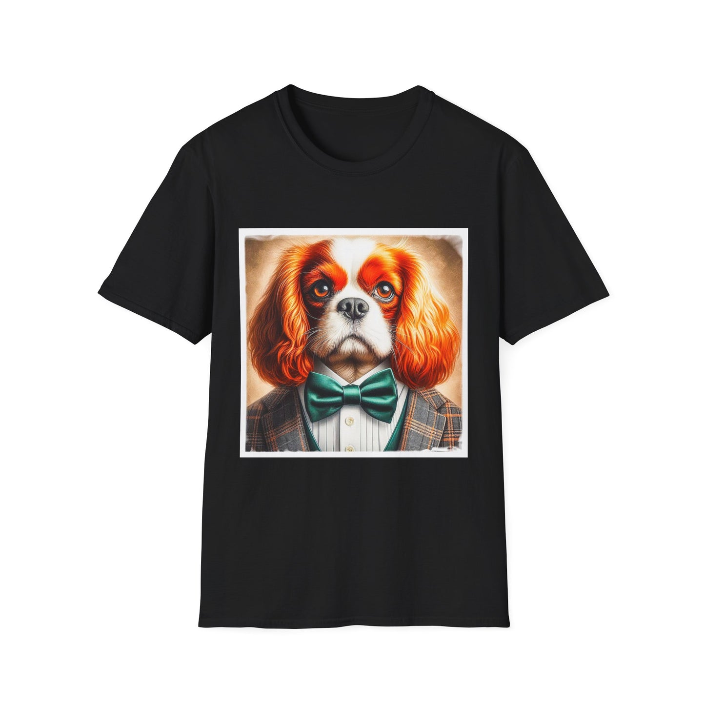 Cavalier King Charles Spaniel Suit and Tie T Shirt T-Shirt Printify XS Black