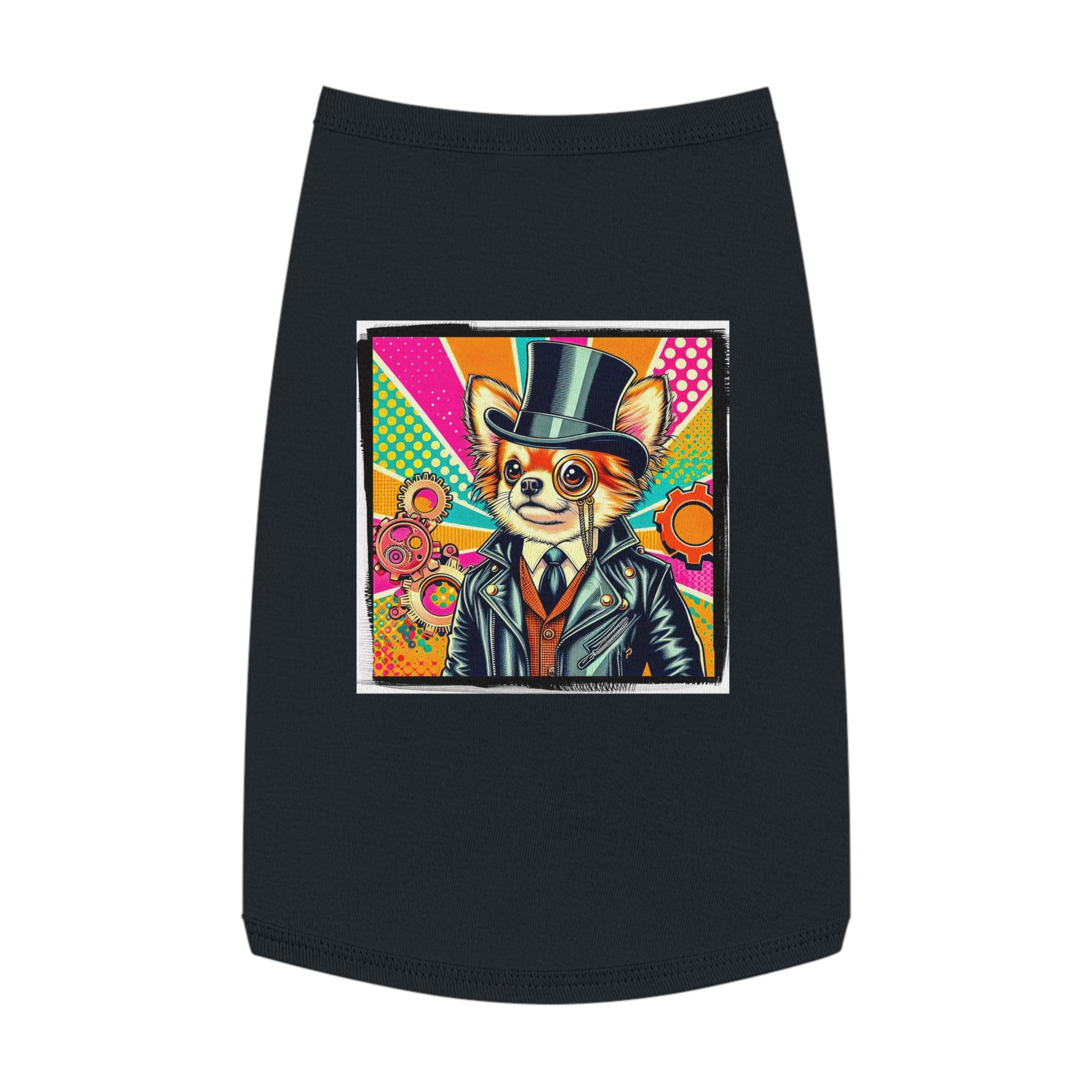 Pet Tank Top Chihuahua colorful gears t shirt Pets Printify