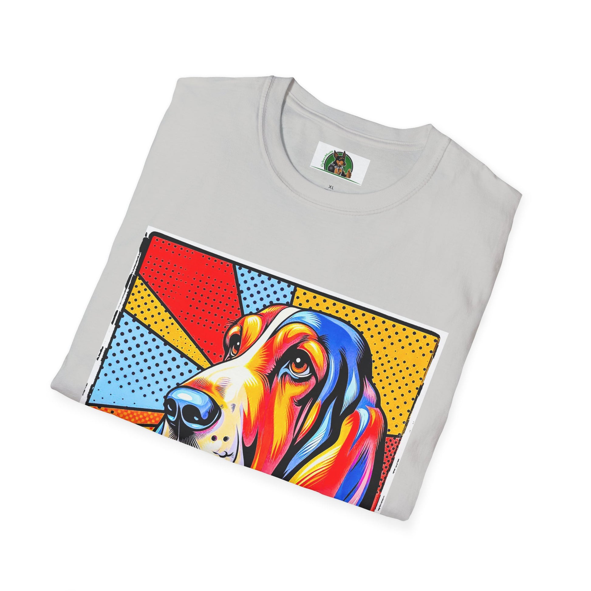 Basset Hound Profile Pop Art Pic T-Shirt Printify   