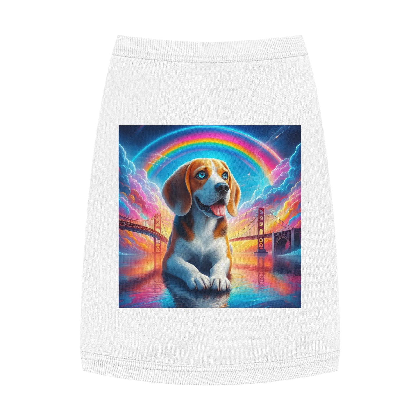 Pet Tank Top Beagle Angel Rainbow Bridge Pets Printify   