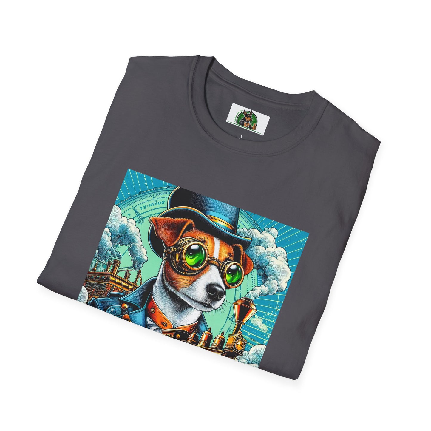 Jack Russell Steampunk And Train T-Shirt Printify