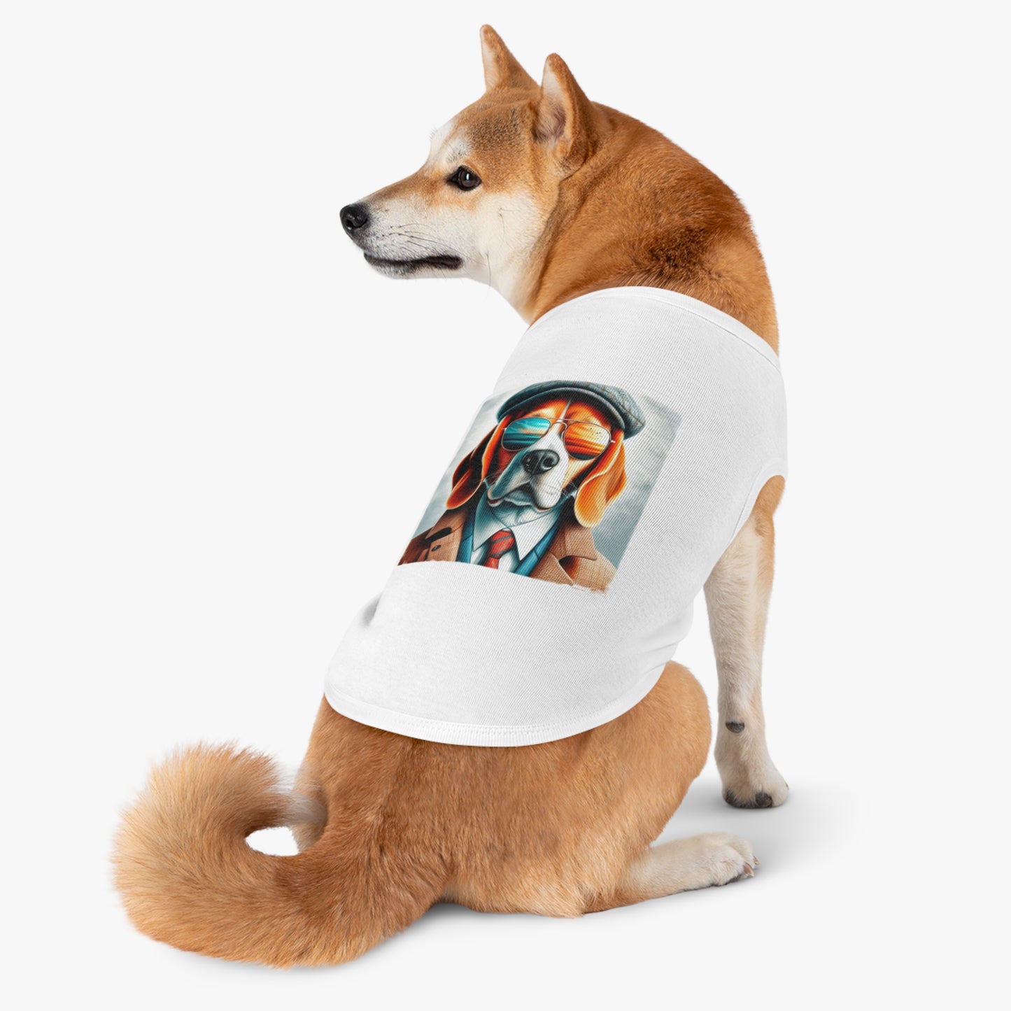 Pet Tank Top Beagle Dog Wearing Jacket And Hat Pets Printify   