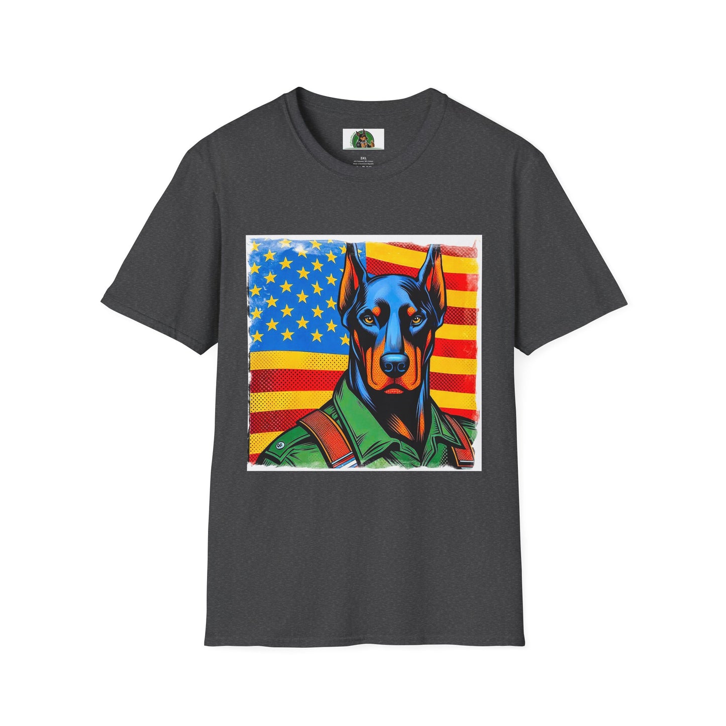 Doberman Air Force hero t shirt T-Shirt Printify XS Dark Heather