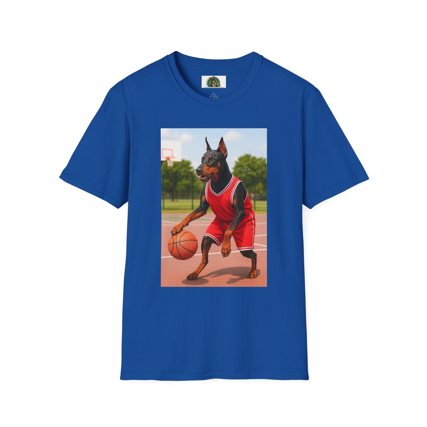 Basketball Doberman Sports T-Shirt T-Shirt Printify Royal XS
