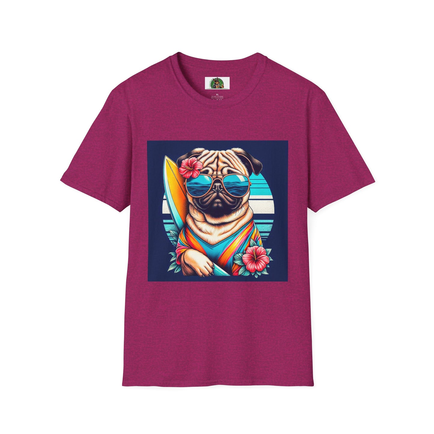 Pugs T-Shirt Printify S Antique Heliconia 