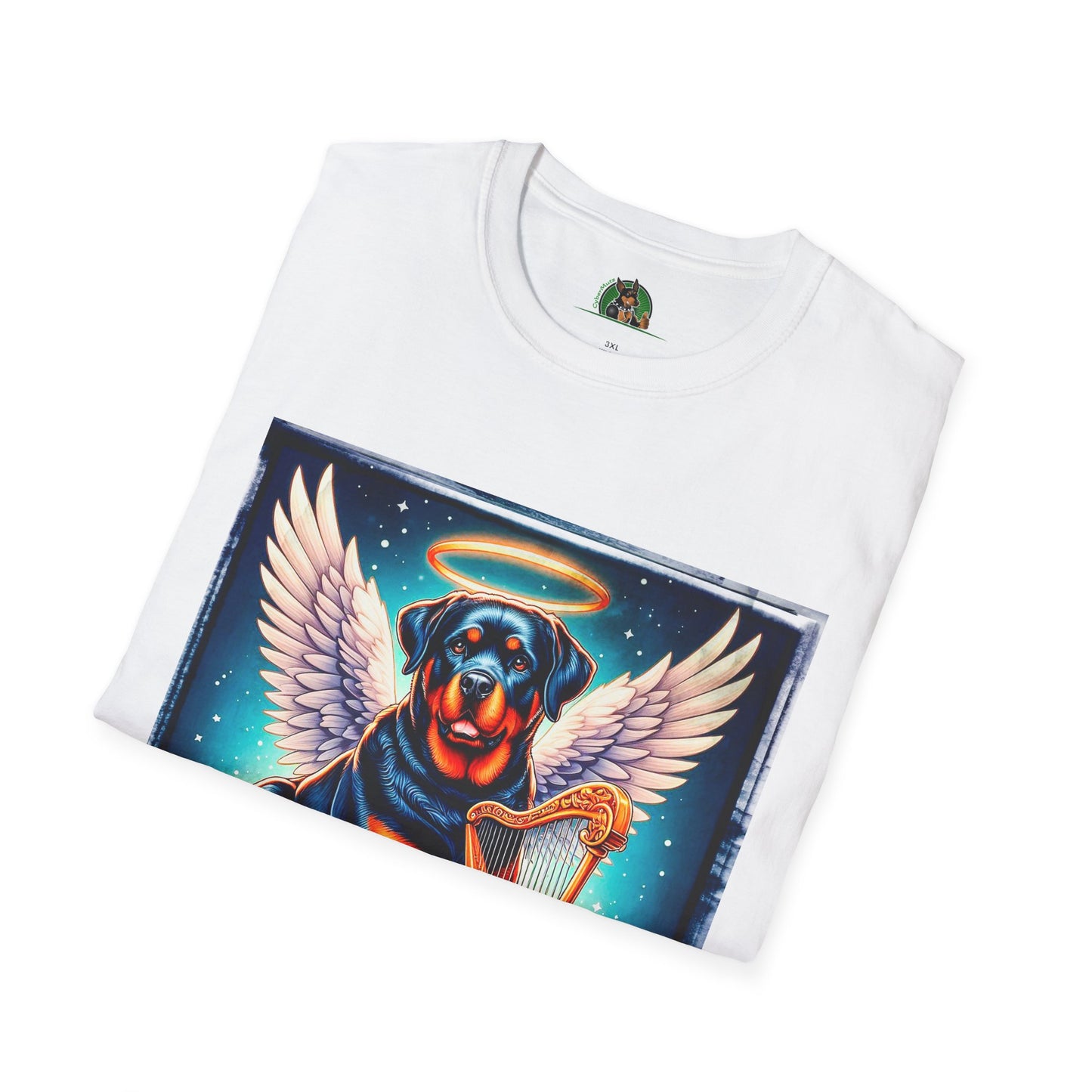 Rottweiler sngel with harp T-Shirt Printify