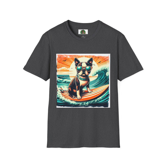 Boston Terrier Sunset Surfer Dog Shirt