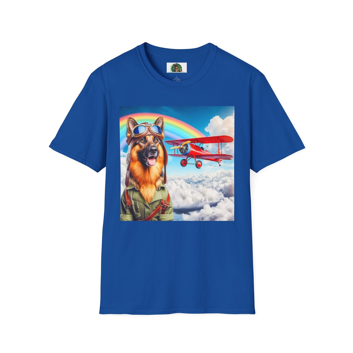 German Shepherd Pilot shirt T-Shirt Printify Royal S